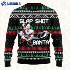 Slap Shot Santa Ugly Sweaters For Men Women Unisex