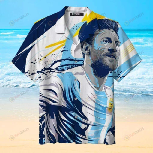 Smiling Lionel Messi Beach Gift Messi Fans 3D Hawaiian Shirt