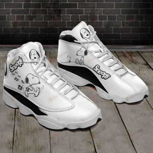 Snoopy Dog Air Jordan 13 Shoes Sneakers In Black White