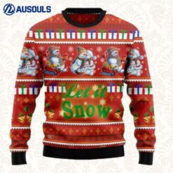 Snowman Let It Snow Ugly Sweaters For Men Women Unisex