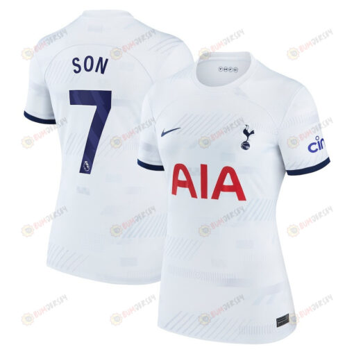 Son Heung-min 7 Tottenham Hotspur 2023/24 Home Women Jersey - White