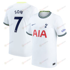 Son Heung-min 7 Tottenham Hotspur Youth 2022/23 Home Player Jersey - White