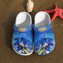 Sonic The Hedgehod In Blue Pattern Crocs Crocband Clog Comfortable Water Shoes - AOP Clog