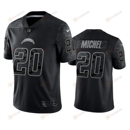 Sony Michel 20 Los Angeles Chargers Black Reflective Limited Jersey - Men