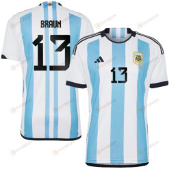 Sophia Braun 13 Argentina Women's National Team 2023-24 World Cup Home Men Jersey