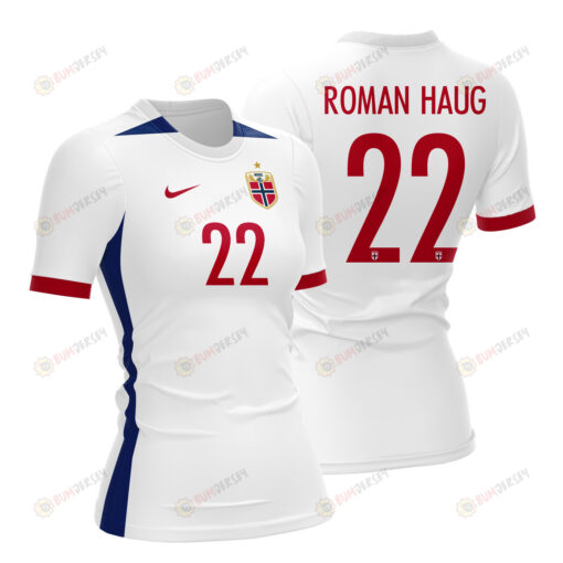 Sophie Rom?n Haug 22 Norway 2023 Women Away Jersey - White - All Over Printed Jersey