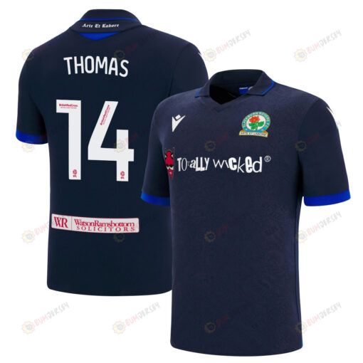 Sorba Thomas 14 Blackburn Rovers 2022-23 Away Jersey - Navy