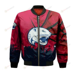 South Alabama Jaguars Bomber Jacket 3D Printed Basketball Net Grunge Pattern