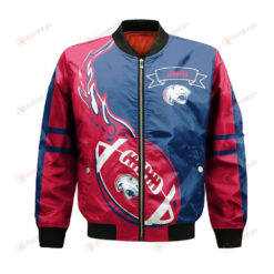 South Alabama Jaguars Bomber Jacket 3D Printed Flame Ball Pattern