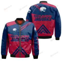 South Alabama Jaguars Football Bomber Jacket 3D Printed - Stripes Cross Shoulders
