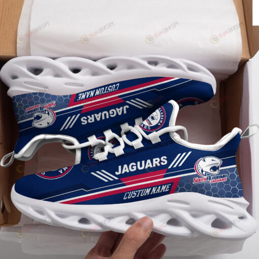 South Alabama Jaguars Logo Custom Name Pattern 3D Max Soul Sneaker Shoes