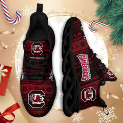 South Carolina Gamecocks Logo Brocade Pattern 3D Max Soul Sneaker Shoes