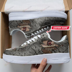 South Carolina Gamecocks Logo Cracked Metal Pattern Custom Name Air Force 1 Printed