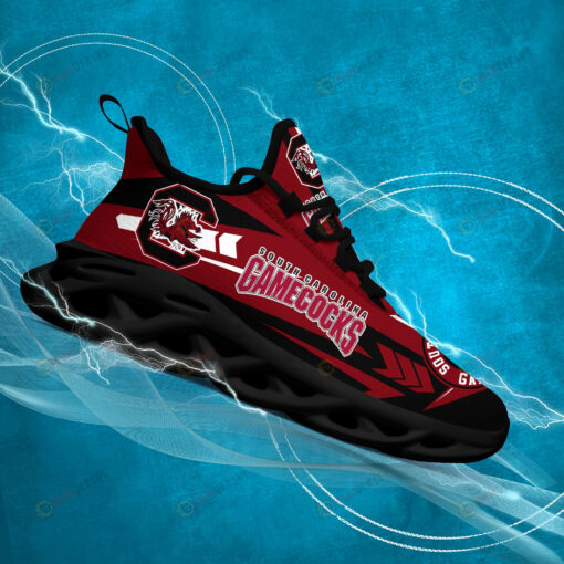 South Carolina Gamecocks Logo Pattern 3D Max Soul Sneaker Shoes In Red Black