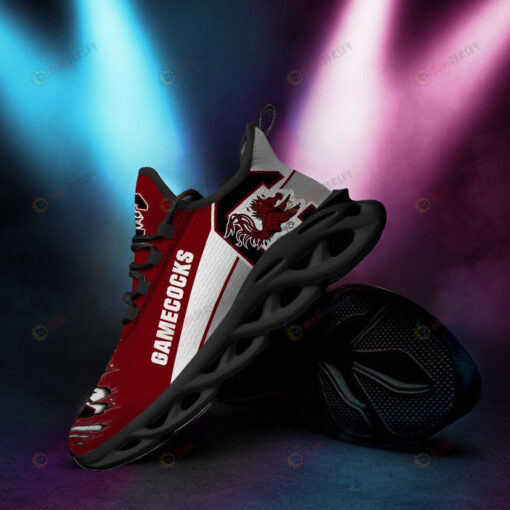 South Carolina Gamecocks Logo Torn Pattern 3D Max Soul Sneaker Shoes