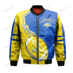 South Dakota State Jackrabbits Bomber Jacket 3D Printed Flame Ball Pattern