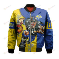 South Dakota State Jackrabbits Bomber Jacket 3D Printed Football