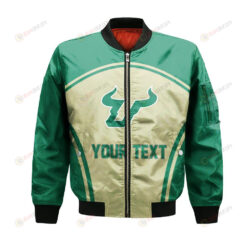 South Florida Bulls Bomber Jacket 3D Printed Custom Text And Number Curve Style Sport