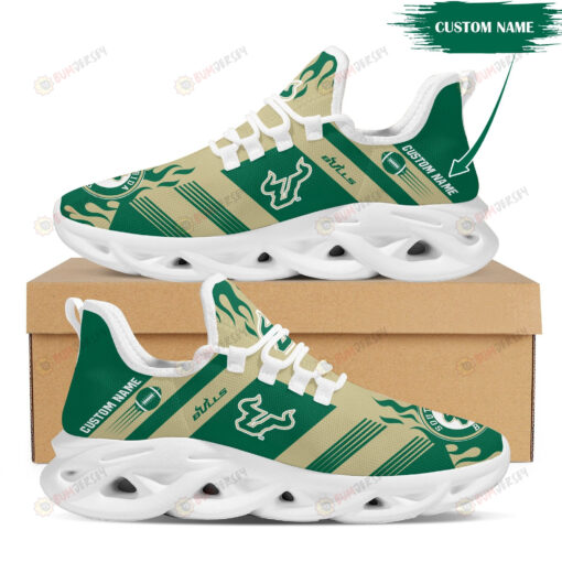 South Florida Bulls Logo Custom Name Pattern 3D Max Soul Sneaker Shoes