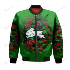 South Sydney Rabbitohs Bomber Jacket 3D Printed Camouflage Vintage