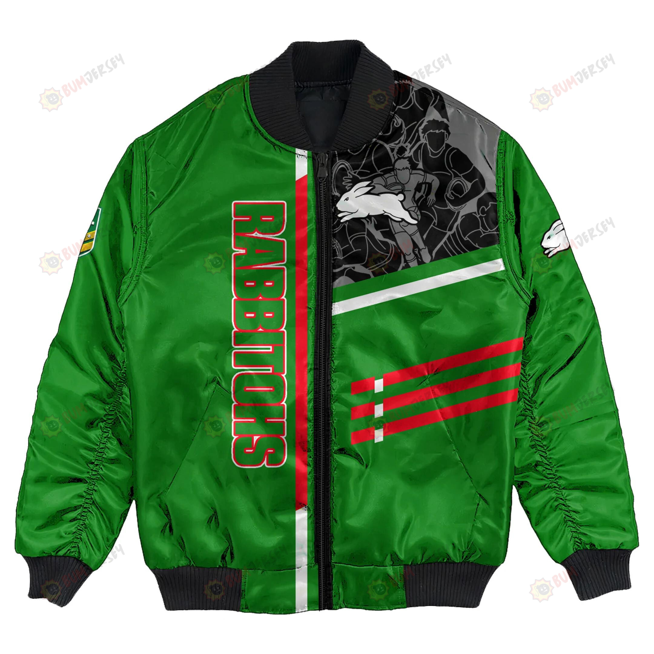 South Sydney Rabbitohs Bomber Jacket 3D Printed Personalized Rugby For Fan