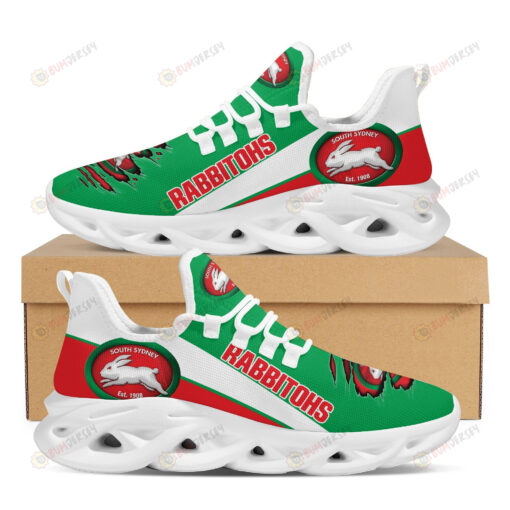 South Sydney Rabbitohs Logo Torn Pattern 3D Max Soul Sneaker Shoes