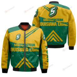 Southeastern Louisiana Lions Football Bomber Jacket 3D Printed - Stripes Cross Shoulders