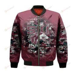 Southern Illinois Salukis Bomber Jacket 3D Printed Camouflage Vintage