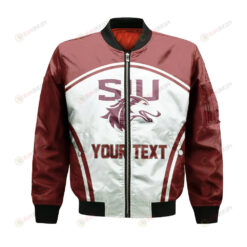 Southern Illinois Salukis Bomber Jacket 3D Printed Custom Text And Number Curve Style Sport