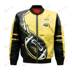 Southern Miss Golden Eagles Bomber Jacket 3D Printed Flame Ball Pattern