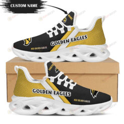 Southern Miss Golden Eagles Logo Custom Name Pattern 3D Max Soul Sneaker Shoes In Black And Yellow