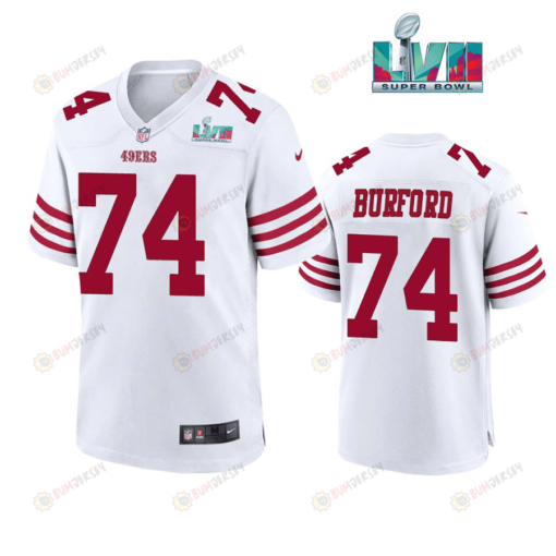 Spencer Burford 74 San Francisco 49Ers Super Bowl LVII White Jersey