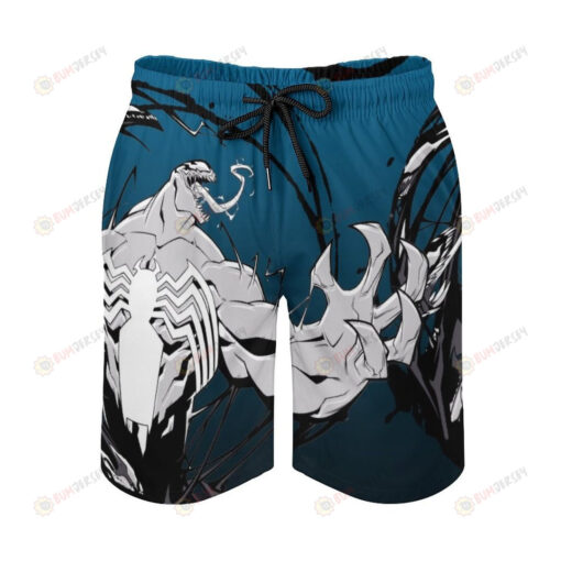 Spider Man Venom Symbiote Circle Graphic Hawaiian Shorts Summer Shorts Men Shorts - Print Shorts
