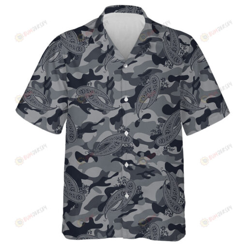 Splash Brush Stroke Tie Dye Camo Textured Hawaiian Shirt