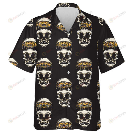 Split Human Skull With Head Of An Orange Fruit Hawaiian Shirt