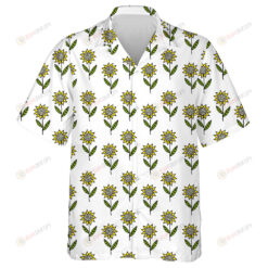 Spring Vibes With Bright Hand Drawn Doodle Sunflower Garden Pattern Hawaiian Shirt