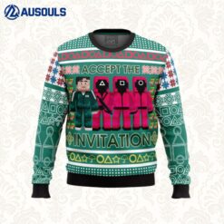 Squid Game Invitation Ugly Sweaters For Men Women Unisex