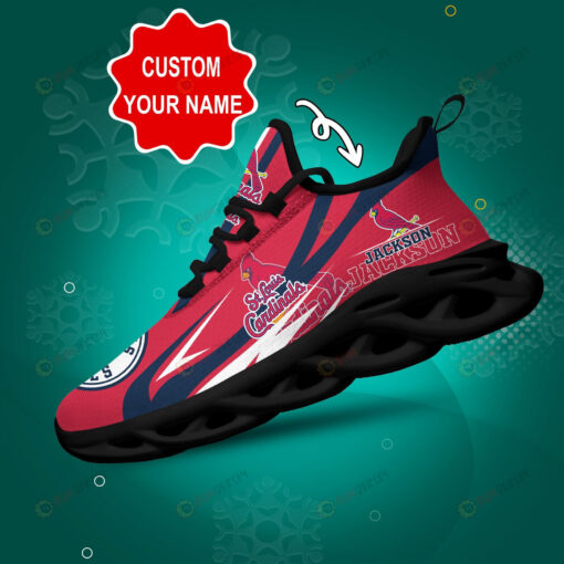 St Louis Cardinals Logo Curve Line Pattern Custom Name 3D Max Soul Sneaker Shoes