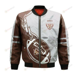 St. Bonaventure Bonnies Bomber Jacket 3D Printed Flame Ball Pattern