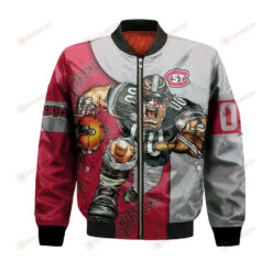 St. Cloud State Huskies Bomber Jacket 3D Printed Football