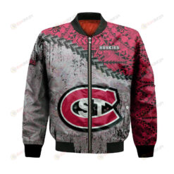 St. Cloud State Huskies Bomber Jacket 3D Printed Grunge Polynesian Tattoo