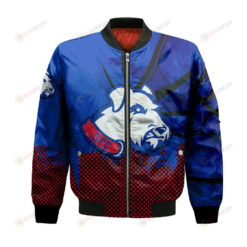 St. Francis Brooklyn Terriers Bomber Jacket 3D Printed Basketball Net Grunge Pattern