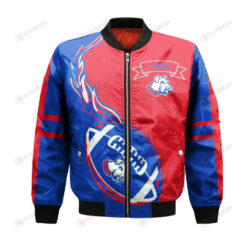 St. Francis Brooklyn Terriers Bomber Jacket 3D Printed Flame Ball Pattern