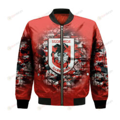 St. George Illawarra Dragons Bomber Jacket 3D Printed Camouflage Vintage