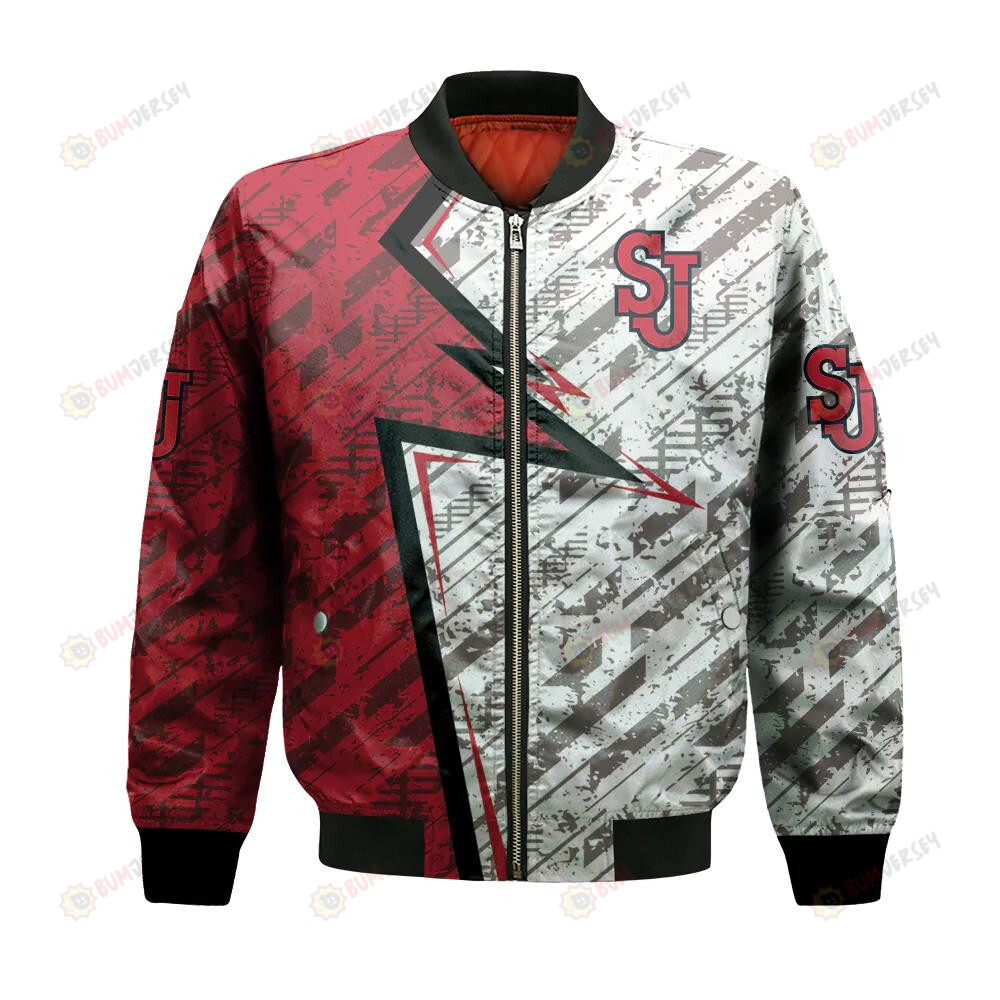 St. John?? Red Storm Bomber Jacket 3D Printed Abstract Pattern Sport