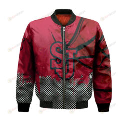 St. John?? Red Storm Bomber Jacket 3D Printed Basketball Net Grunge Pattern