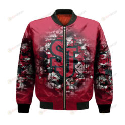 St. John?? Red Storm Bomber Jacket 3D Printed Camouflage Vintage