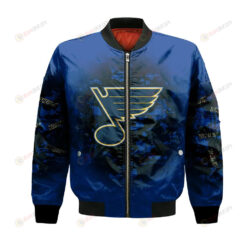 St. Louis Blues Bomber Jacket 3D Printed Camouflage Vintage