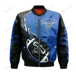 St. Louis Blues Bomber Jacket 3D Printed Flame Ball Pattern