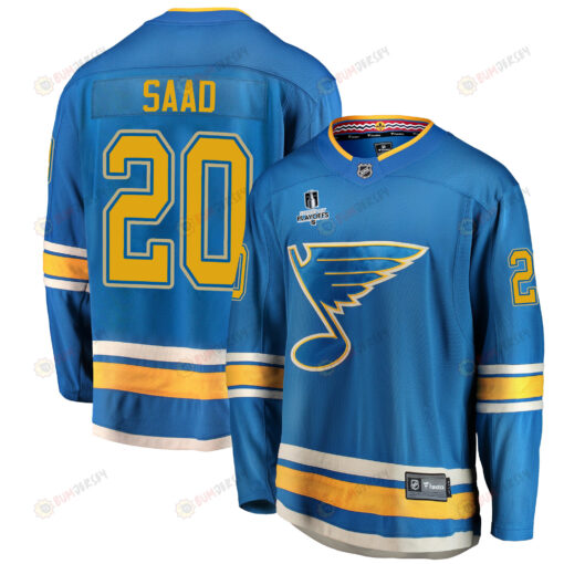 St. Louis Blues Brandon Saad 20 Alternate 2022 Stanley Cup Playoffs Breakaway Men Jersey - Blue